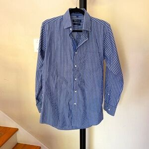 Men's Slim Fit Blue Stripe Shirt